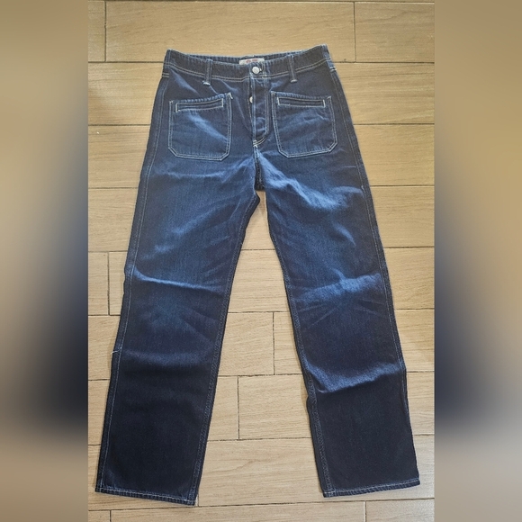 We The Free Jeans Women’s Button Fly Dark Blue Jeans - Picture 1 of 8